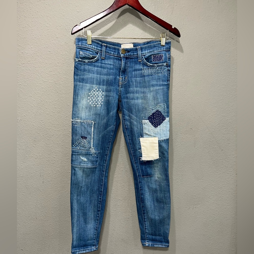 Anthropologie Current Elliott Patch Work Straight… - image 1